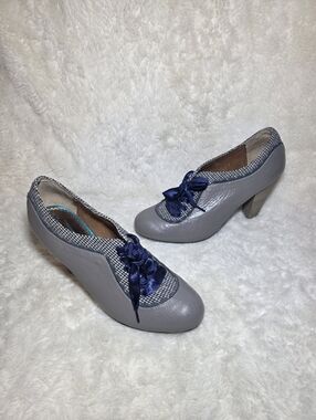 Poetic Licence London "Backlash" Pumps - Grey/Plaid - Size 9M